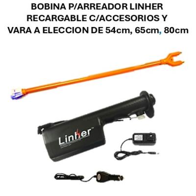 ARREADOR LINHER RECARGABLE C/ACCESORIOS Y  VARA A ELECCION DE 54cm, 65cm, 80cm