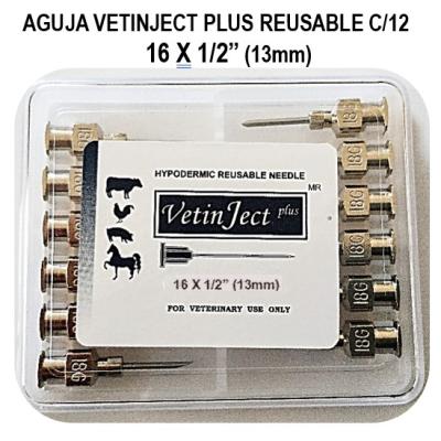 AGUJA VETINJECT PLUS REUSABLE MEDIDA 16 X 1/2