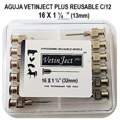 AGUJA VETINJECT PLUS REUSABLE MEDIDA 16 X 1 1/4