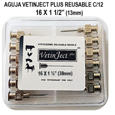 AGUJA VETINJECT PLUS REUSABLE MEDIDA 16 X 1 1/2